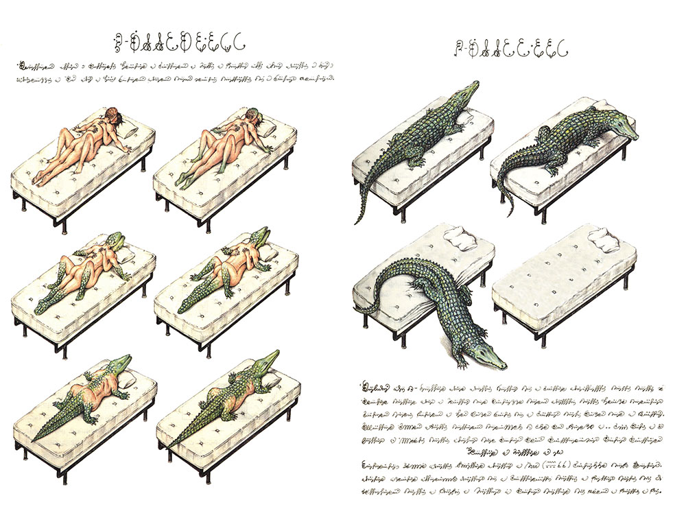 trasformazione in una illustrazione del Codex Seraphinianus